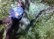 Sian snoozing on a tree in the 1990s